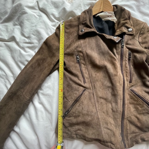 Free People genuine Suede leather moto jacket. - Picture 6 of 15